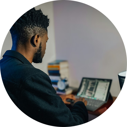 Person working on laptop